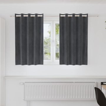 Tende 2 pz Grigio Chiaro 140 x 140 cm Velluto