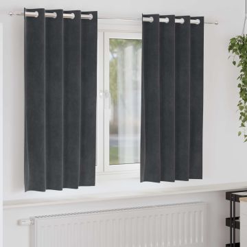 Tende 2 pz Grigio Chiaro 140 x 175 cm Velluto