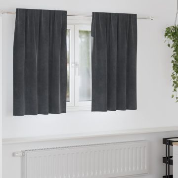 Tende 2 pz Grigio Chiaro 140 x 140 cm Velluto