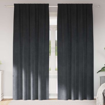 Tende 2 pz Grigio Chiaro 140 x 225 cm Velluto