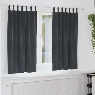 Tende 2 pz Grigio Chiaro 140 x 175 cm Velluto