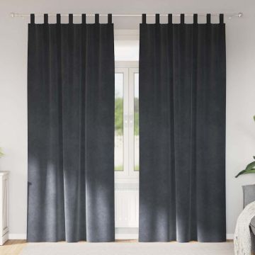 Tende 2 pz Grigio Chiaro 140 x 225 cm Velluto