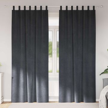 Tende 2 pz Grigio Chiaro 140 x 245 cm Velluto