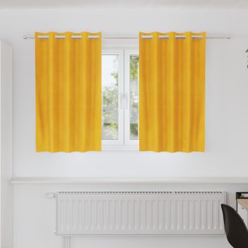 Tende 2 pz Giallo Senape 140 x 140 cm Velluto
