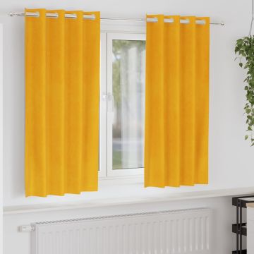Tende 2 pz Giallo Senape 140 x 175 cm Velluto