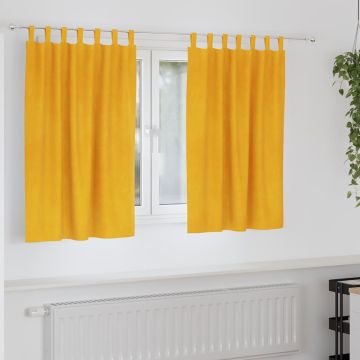 Tende 2 pz Giallo Senape 140 x 140 cm Velluto