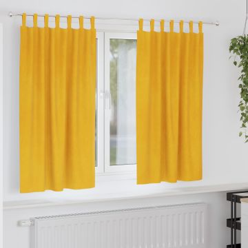 Tende 2 pz Giallo Senape 140 x 175 cm Velluto