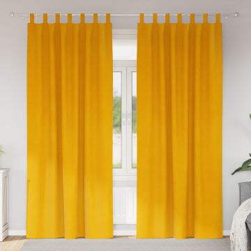 Tende 2 pz Giallo Senape 140 x 245 cm Velluto