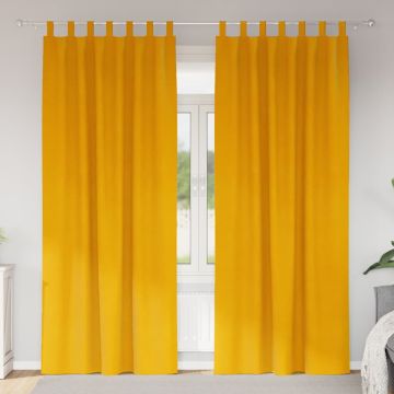 Tende 2 pz Giallo Senape 140 x 260 cm Velluto
