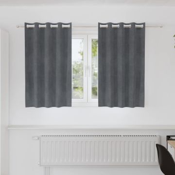 Tende 2 pz Grigio Chiaro 140 x 140 cm Velluto