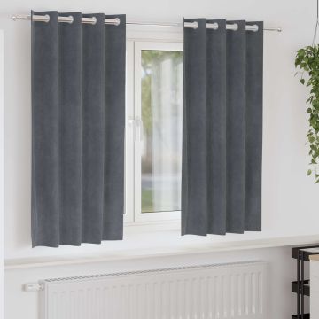 Tende 2 pz Grigio Chiaro 140 x 175 cm Velluto