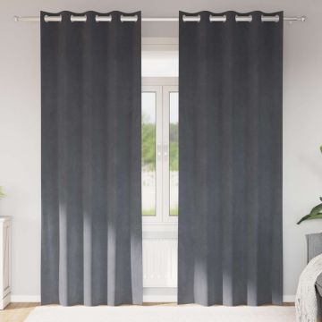 Tende 2 pz Grigio Chiaro 140 x 245 cm Velluto