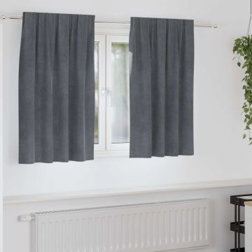 Tende 2 pz Grigio Chiaro 140 x 140 cm Velluto