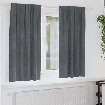 Tende 2 pz Grigio Chiaro 140 x 175 cm Velluto
