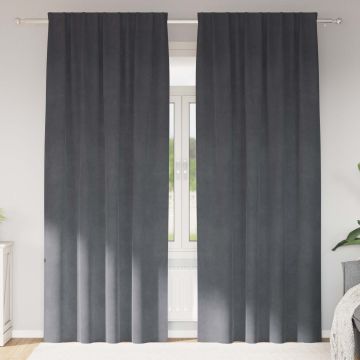 Tende 2 pz Grigio Chiaro 140 x 225 cm Velluto