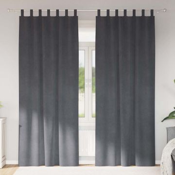 Tende 2 pz Grigio Chiaro 140 x 245 cm Velluto