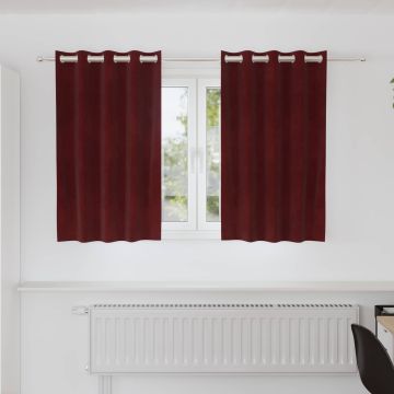 Tende 2 pz Rosso Vino 140 x 140 cm Velluto