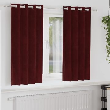 Tende 2 pz Rosso Vino 140 x 175 cm Velluto