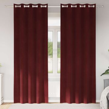 Tende 2 pz Rosso Vino 140 x 225 cm Velluto