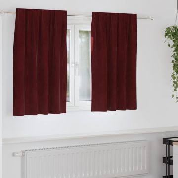 Tende 2 pz Rosso Vino 140 x 140 cm Velluto