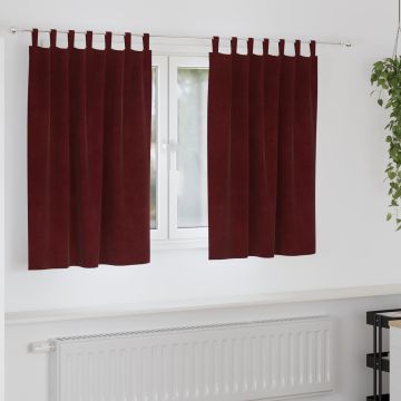 Tende 2 pz Rosso Vino 140 x 140 cm Velluto