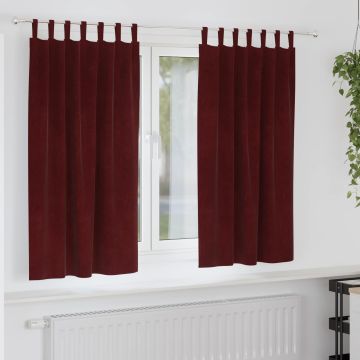 Tende 2 pz Rosso Vino 140 x 175 cm Velluto
