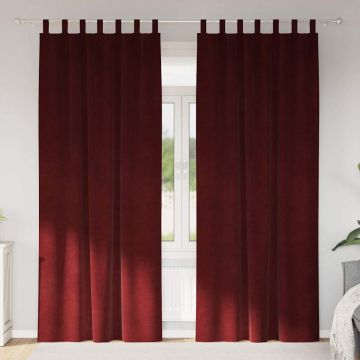 Tende 2 pz Rosso Vino 140 x 260 cm Velluto