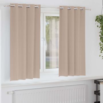 Tende Blackout con Anelli 2 pz Tortora 175 x 140 cm Poliestere