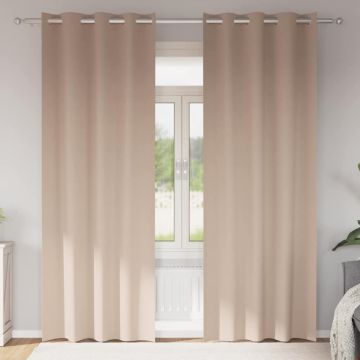 Tende Blackout con Anelli 2 pz Tortora 225 x 140 cm Poliestere