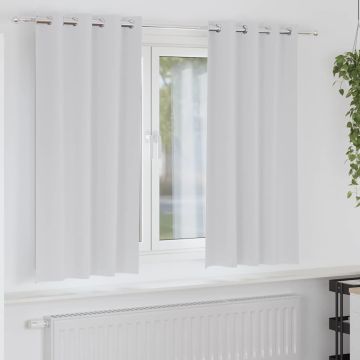 Tende Blackout con Anelli 2 pz Grigio Chiaro 175 x 140 cm