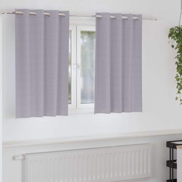 Tende Blackout con Anelli 2 pz Grigio Metallico 140 x 140 cm