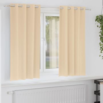 Tende Blackout con Anelli 2 pz Crema 175 x 140 cm Poliestere