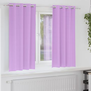Tende Blackout con Anelli 2 pz Viola 175 x 140 cm Poliestere