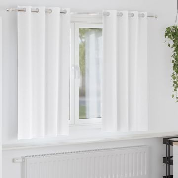 Tende Blackout con Anelli 2 pz Bianco Puro 175 x 140 cm