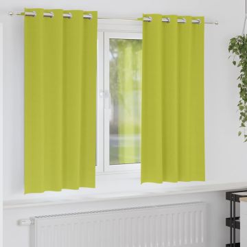 Tende Blackout con Anelli 2 pz Verde 175 x 140 cm Poliestere