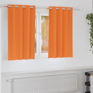 Tende Blackout con Anelli 2 pz Arancione Vivo 140 x 140 cm