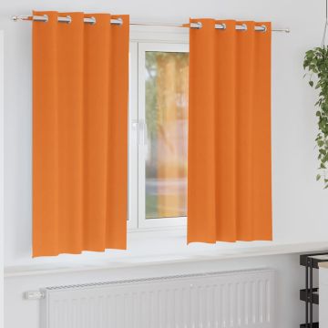 Tende Blackout con Anelli 2 pz Arancione Vivo 175 x 140 cm