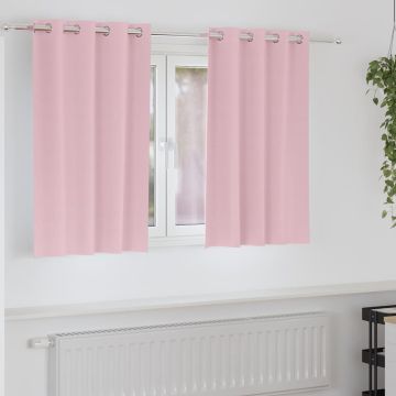 Tende Blackout con Anelli 2 pz Rosa baby 140 x 140 cm