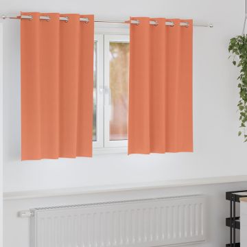 Tende Blackout con Anelli 2 pz Terracotta 140 x 140 cm