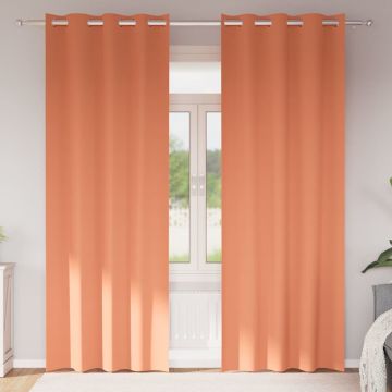 Tende Blackout con Anelli 2 pz Terracotta 260 x 140 cm