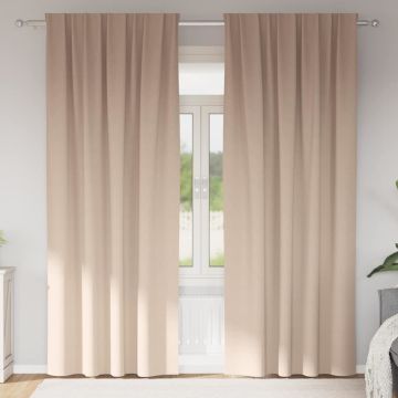 Tende Blackout con Anelli 2 pz Tortora 245 x 140 cm Poliestere