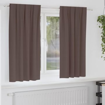 Tende Blackout con Anelli 2 pz Marrone Scuro 175 x 140 cm