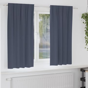 Tende Blackout con Anelli 2 pz Antracite 175 x 140 cm