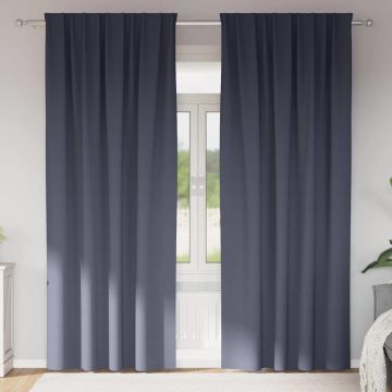Tende Blackout con Anelli 2 pz Antracite 260 x 140 cm