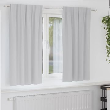 Tende Blackout con Anelli 2 pz Grigio Chiaro 175 x 140 cm
