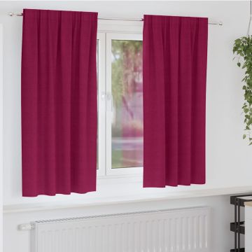 Tende Blackout con Anelli 2 pz Rosso Vino 175 x 140 cm