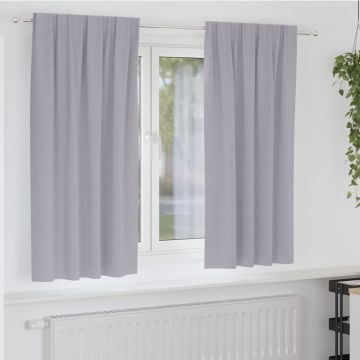 Tende Blackout con Anelli 2 pz Grigio Metallico 175 x 140 cm