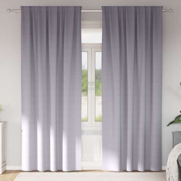 Tende Blackout con Anelli 2 pz Grigio Metallico 245 x 140 cm