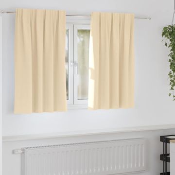 Tende Blackout con Anelli 2 pz Crema 140 x 140 cm Poliestere