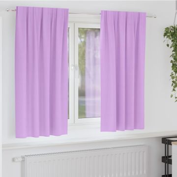 Tende Blackout con Anelli 2 pz Viola 175 x 140 cm Poliestere